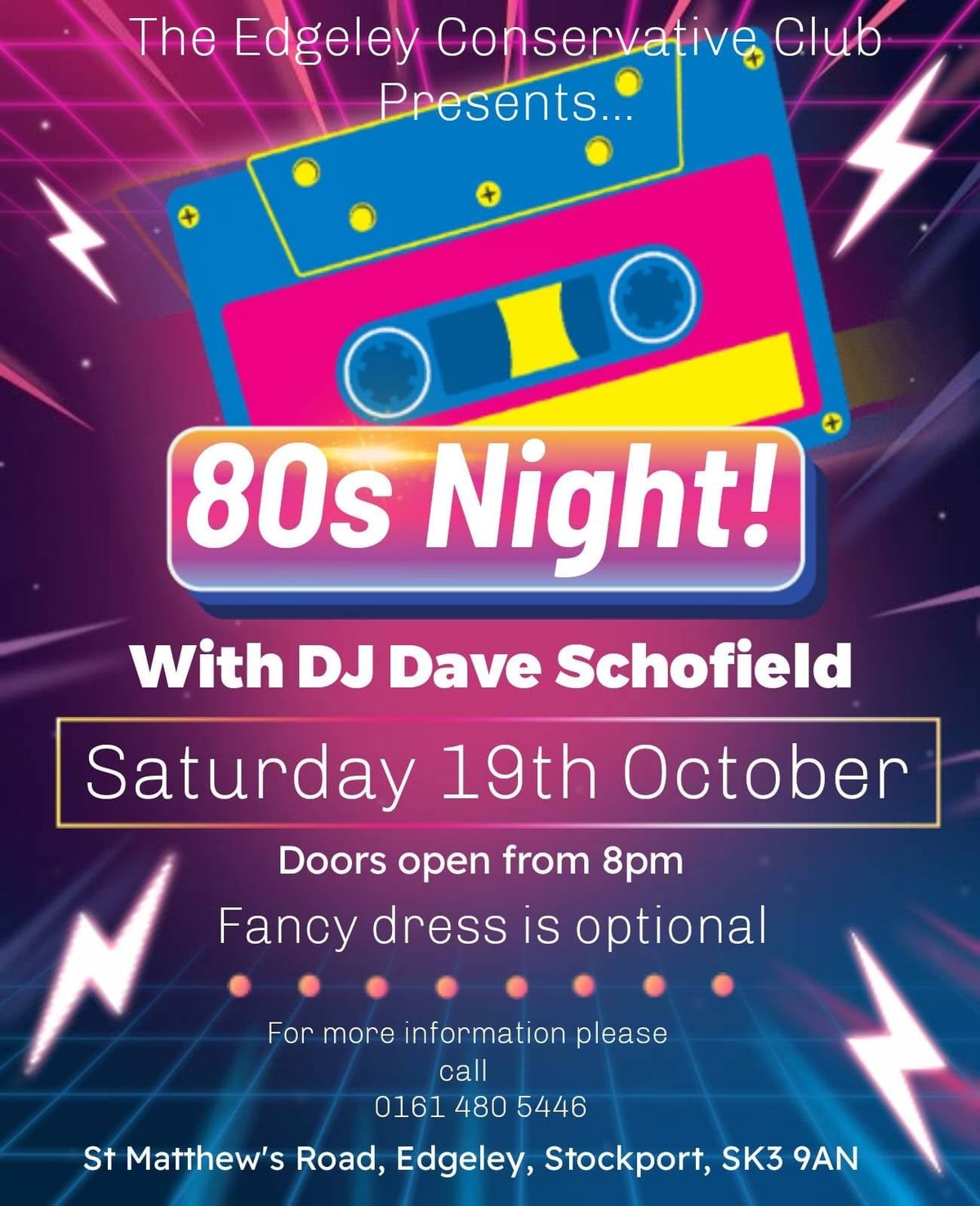 Edgeley Con Club's 80's Night... Fancy Dress !!