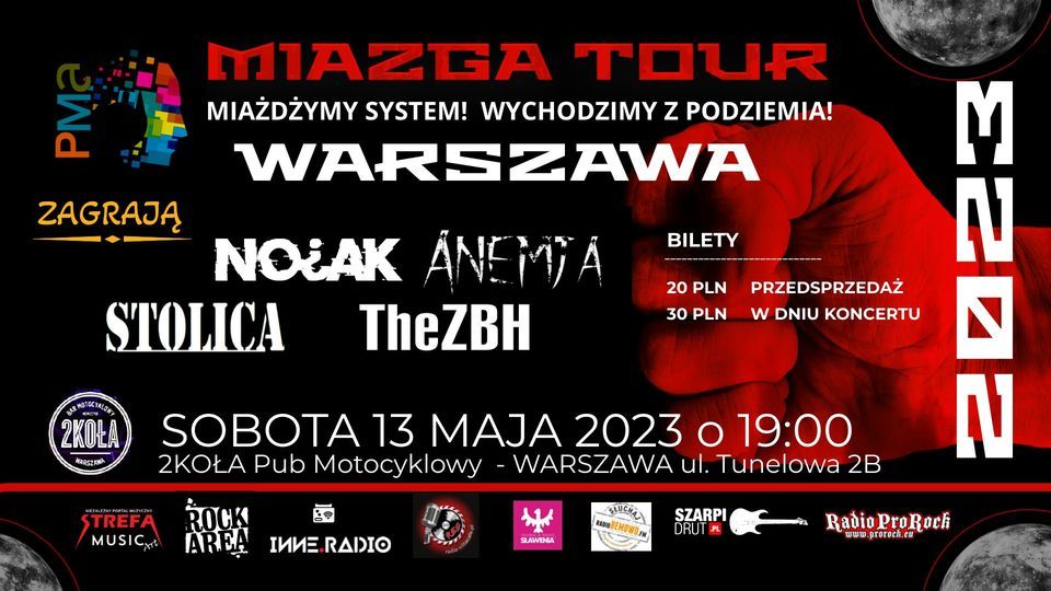 MIAZGA TOUR 2023 WARSZAWA | STOLICA x NOJAK x THE ZBH x ANEMJA | 2KO\u0141A, Pub Motocyklowy