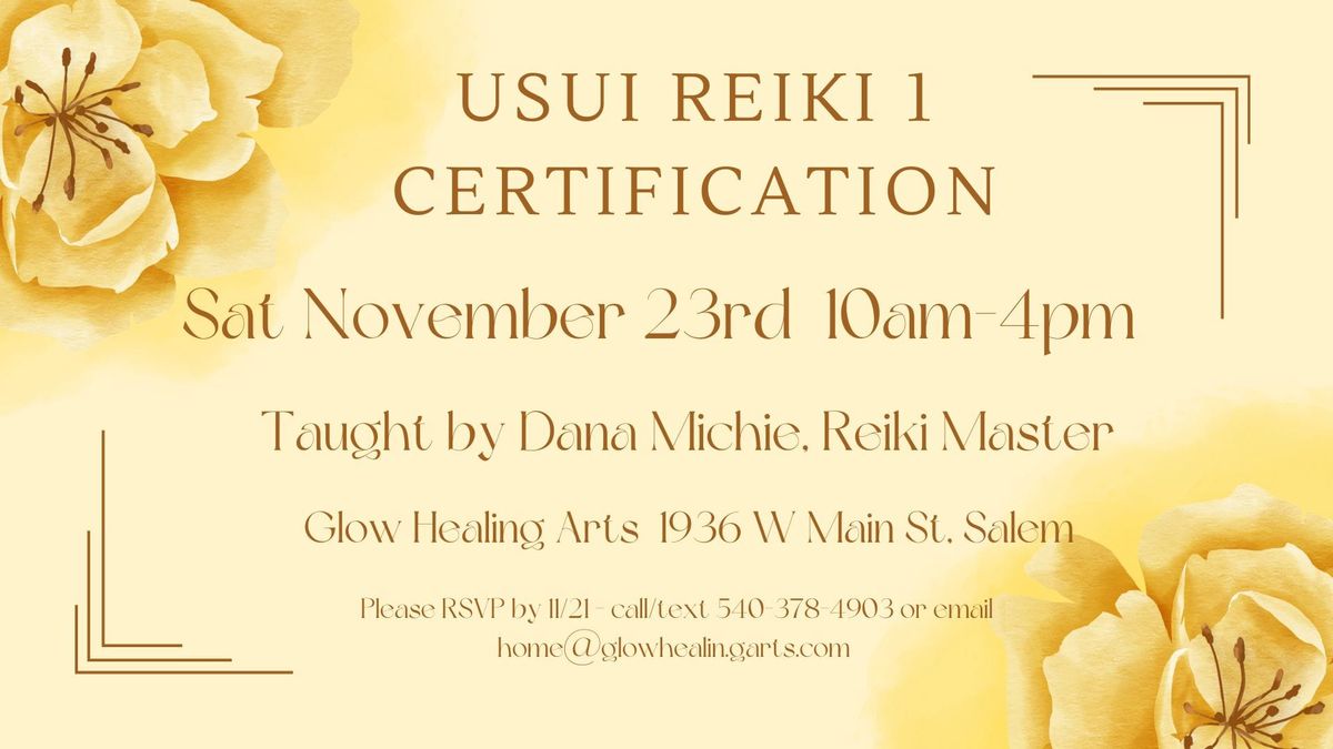 Reiki 1 Certification Class