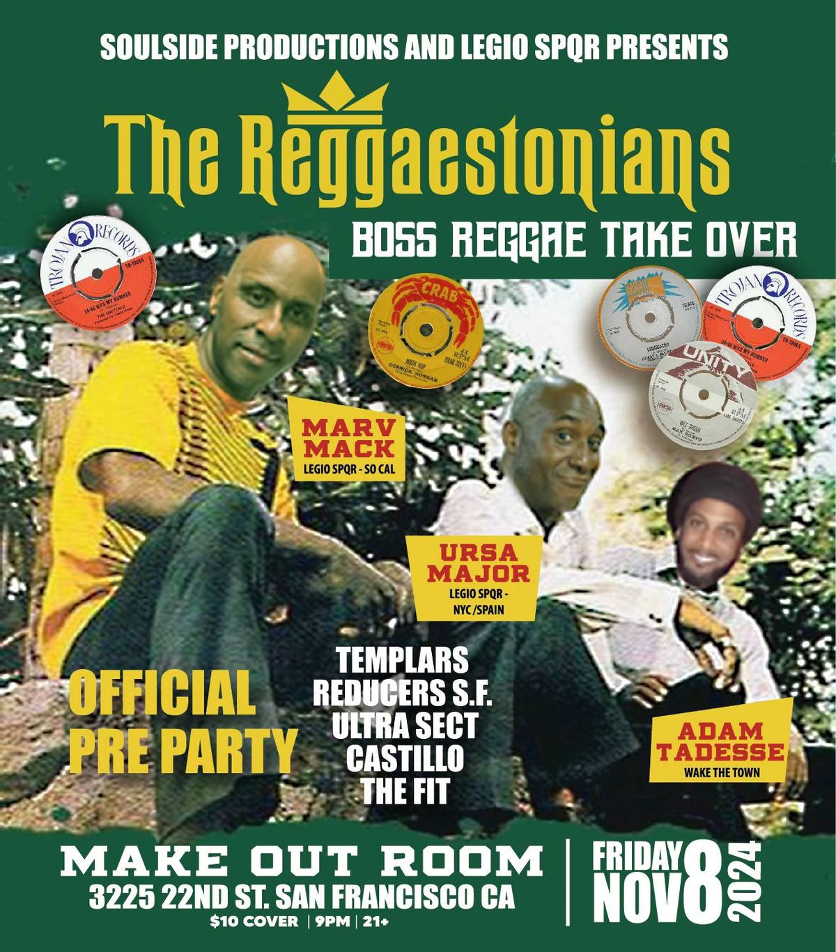  OFFICIAL PRE PARTY - THE REGGAESTONIANS - BOSS REGGAE TAKE OVER -  FREE EVENT 