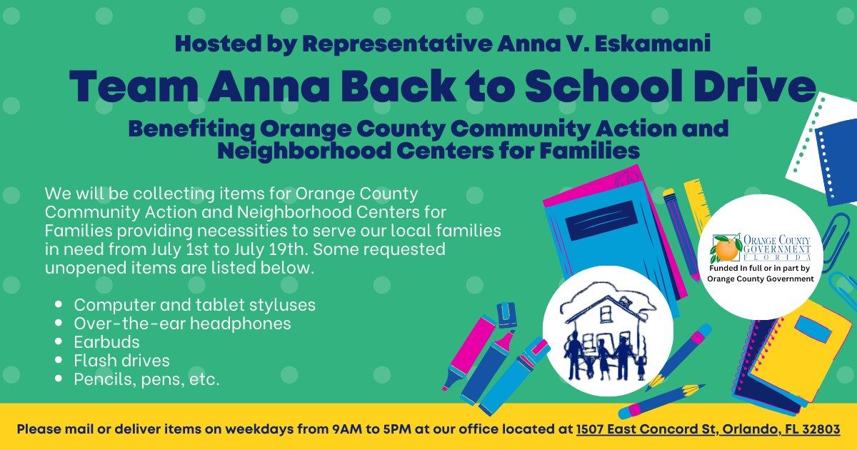 Team Anna Back to School Drive with 4C and Orange County Government