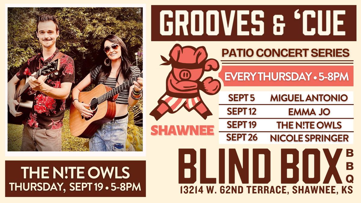 Patio Concert Series: The N!TE Owls on Thursday, Sept 19 from 5-8PM in Shawnee