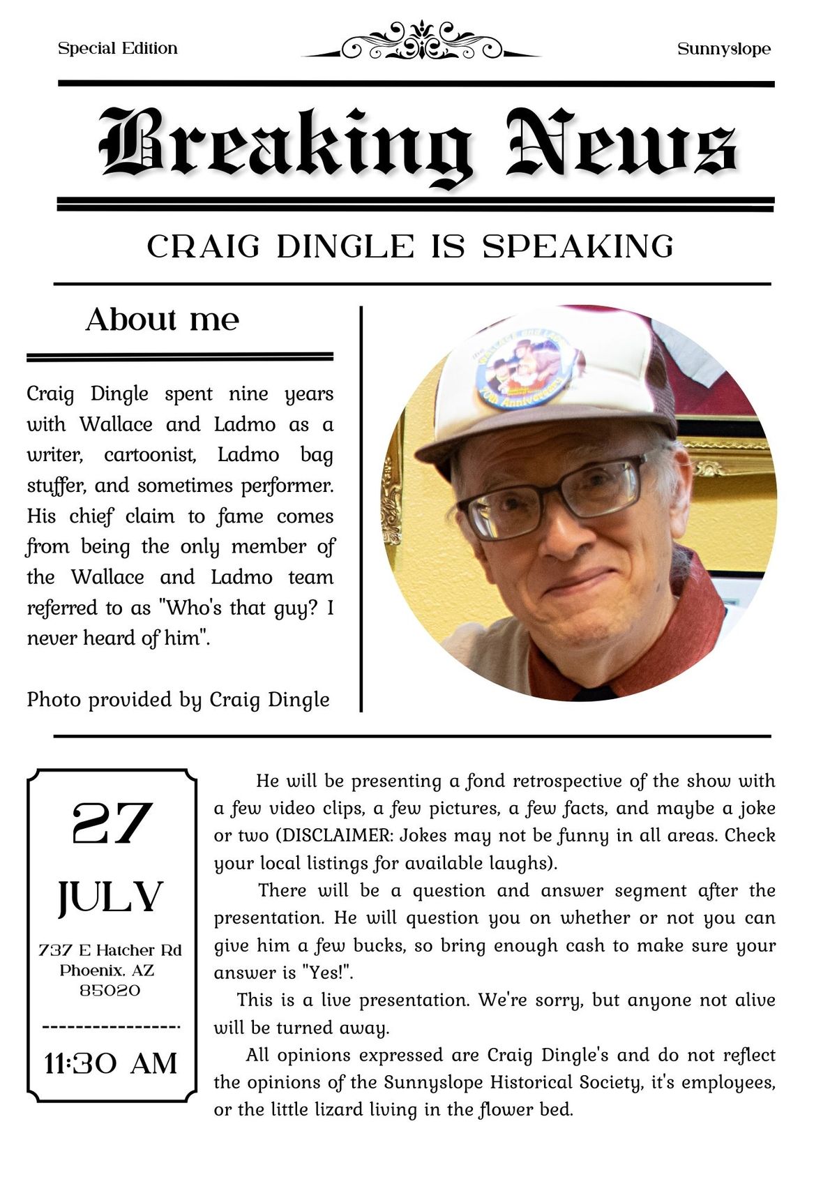 Craig Dingle Speaking