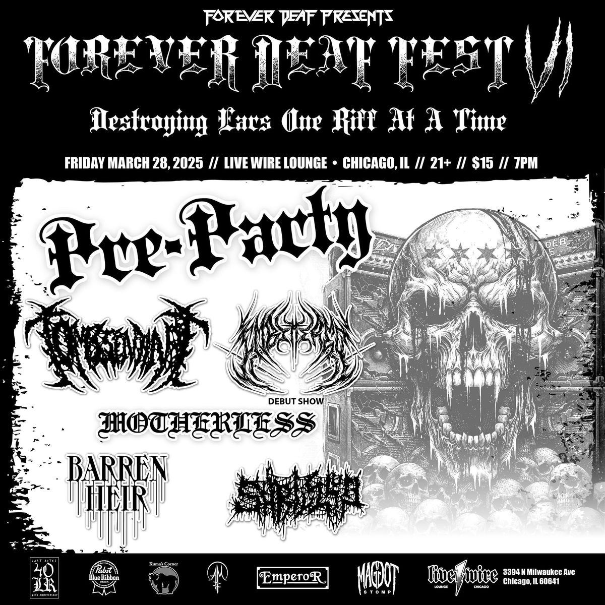 FDF6 Pre-Party w\/ TOMB SENTINEL\/MOTHERLESS & more