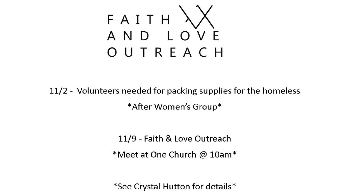 Faith And Love Outreach Homeless Supply Packing