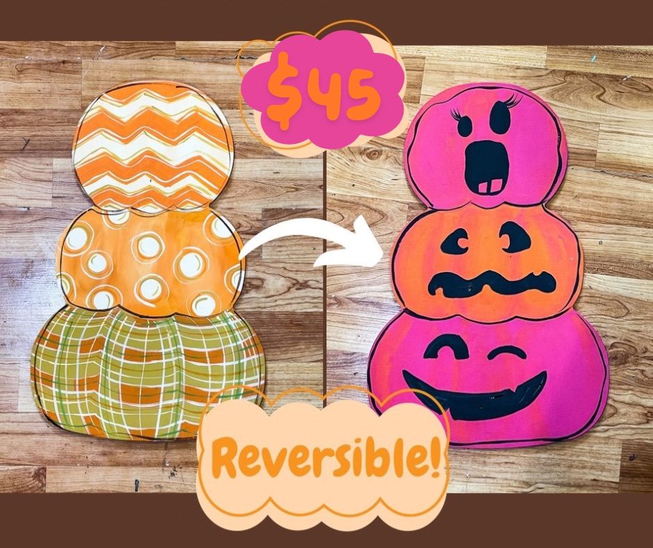 Reversible Pumpkin Paint! Doorhanger! 