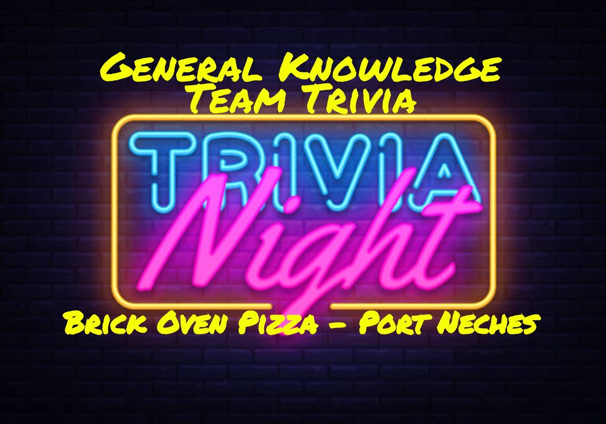 Trivia Tuesday @ Brick Oven Pizza: General Knowledge Team Trivia