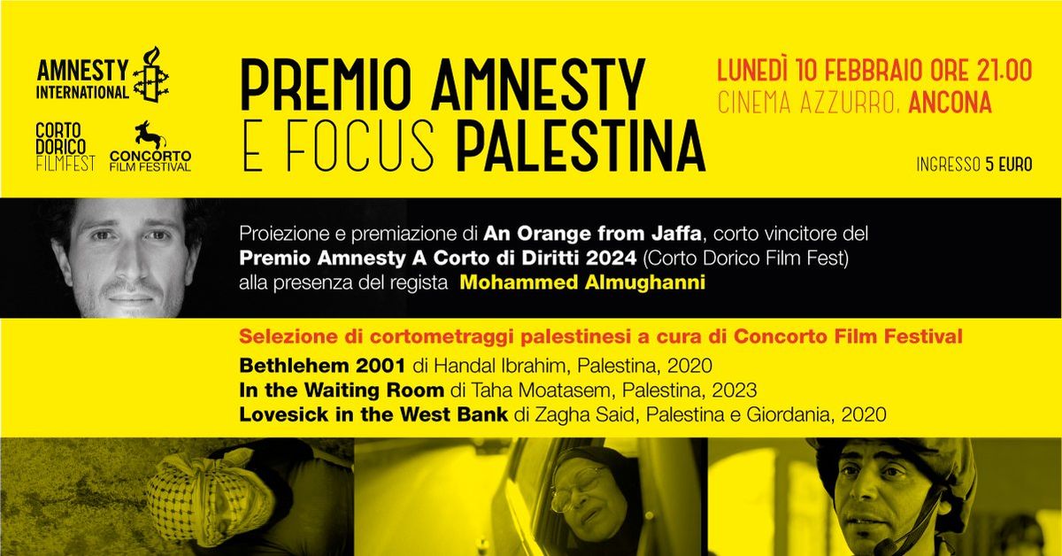 PREMIO AMNESTY E FOCUS PALESTINA