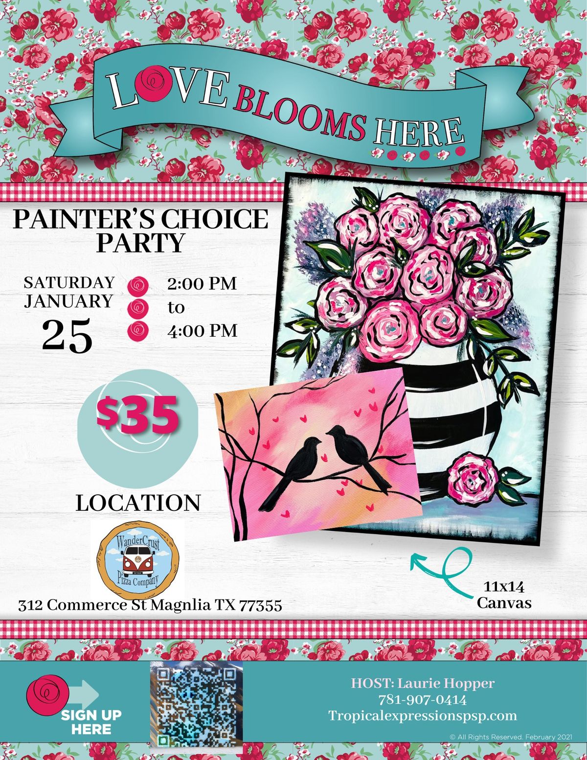 Painter's Choice Valentine Party At Wandercrust Pizza Co.