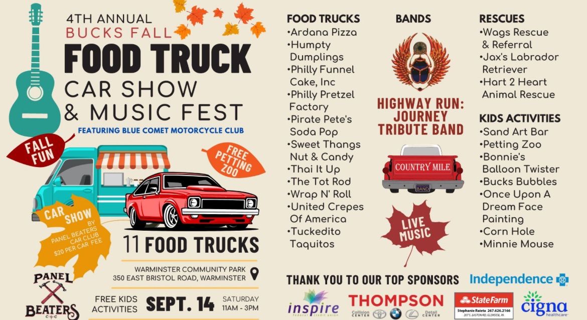 Annual Bucks Fall Food Truck and Music Fest & Car Show 