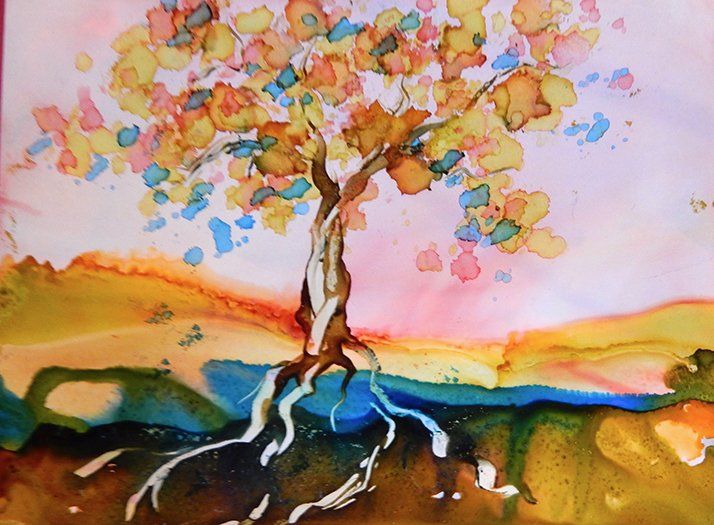 "Painting Landscapes in Alcohol Inks" with Julie Schroeder (December 2024)