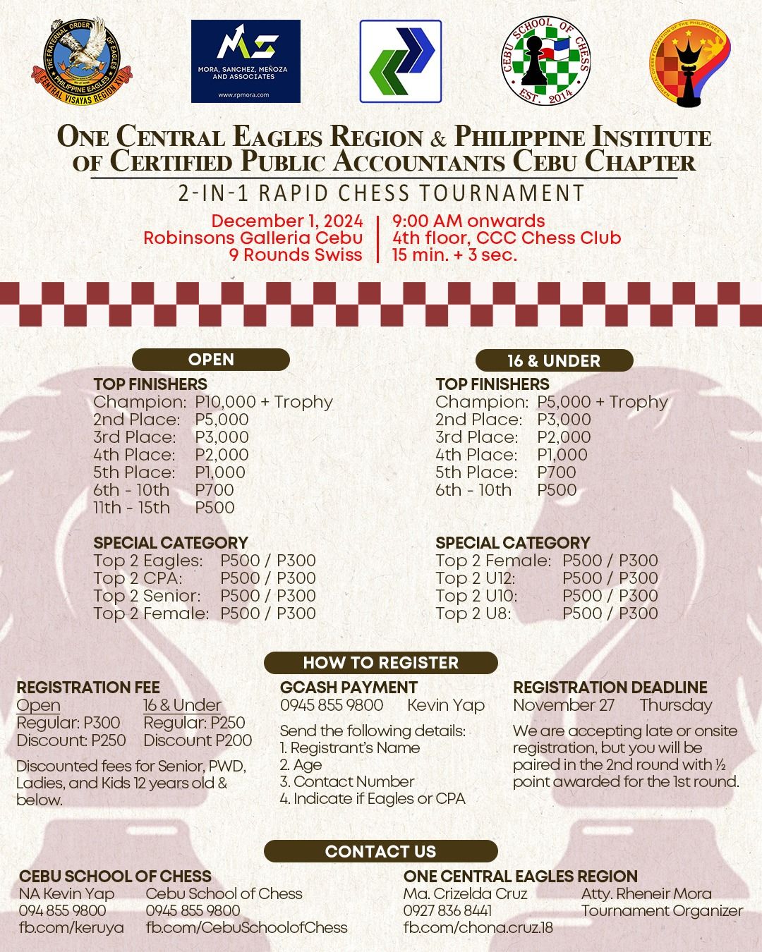 One Central Eagles Region & PICPA Chapter 2-in-1 Rapid Chess Tournament