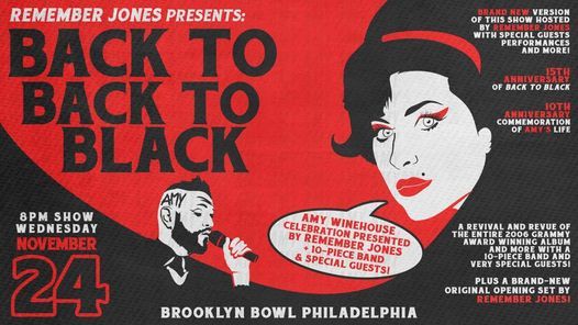 back to BACK TO BLACK: Amy Winehouse Celebration presented by Remember Jones + 10-piece band & special guests!