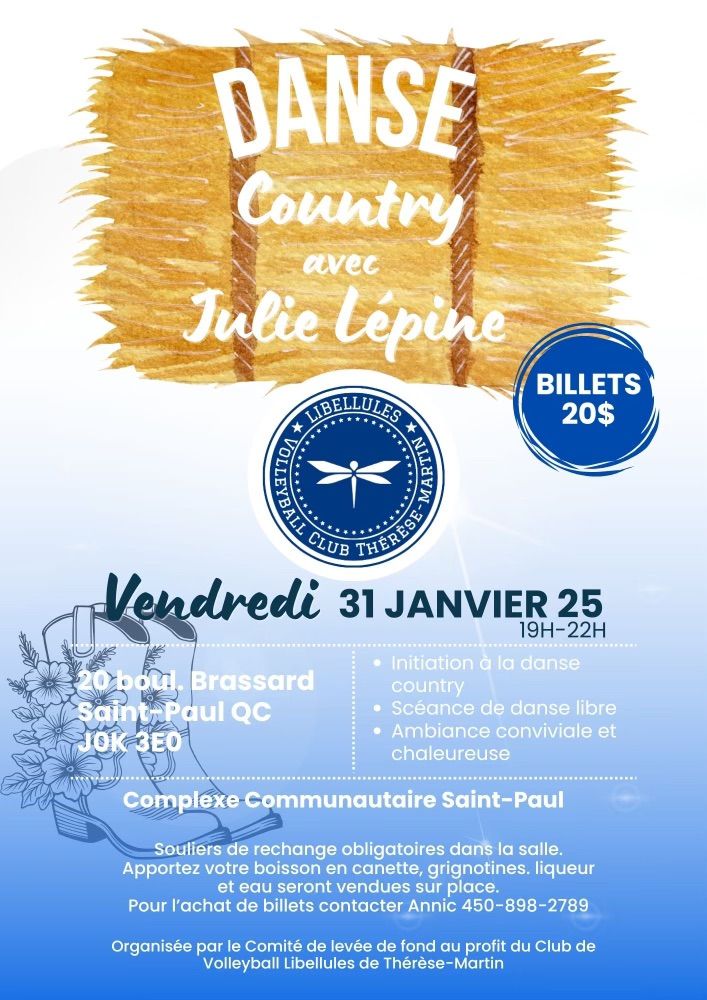 Soir\u00e9e danse de danse country au profit des Libellules 