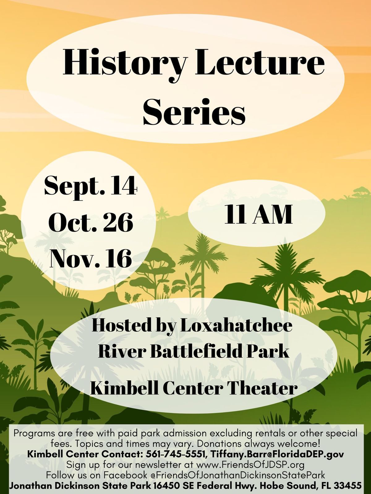 History Lecture Series hosted by Loxahatchee River Battlefield Park