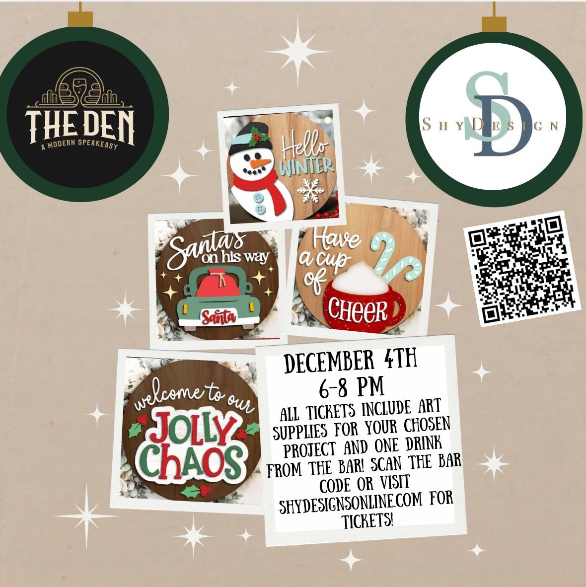 Christmas Paint and Sip at THE DEN