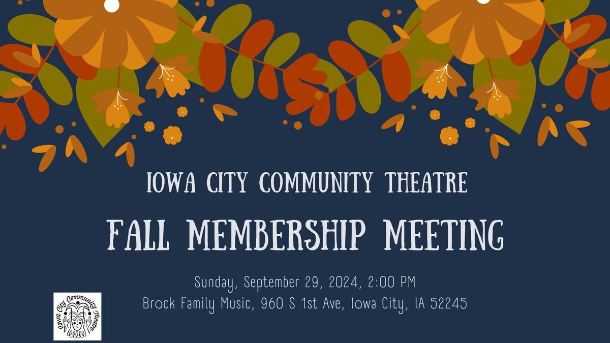 ICCT Fall Membership Meeting