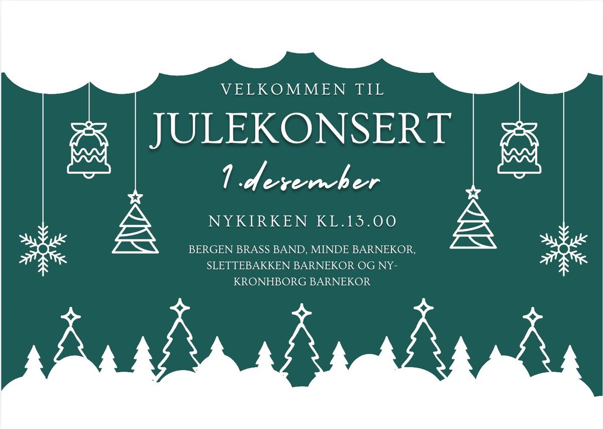 Julekonsert med Bergen Brass Band & Minde-, Slettebakken- og Ny-Krohnborg barnekor