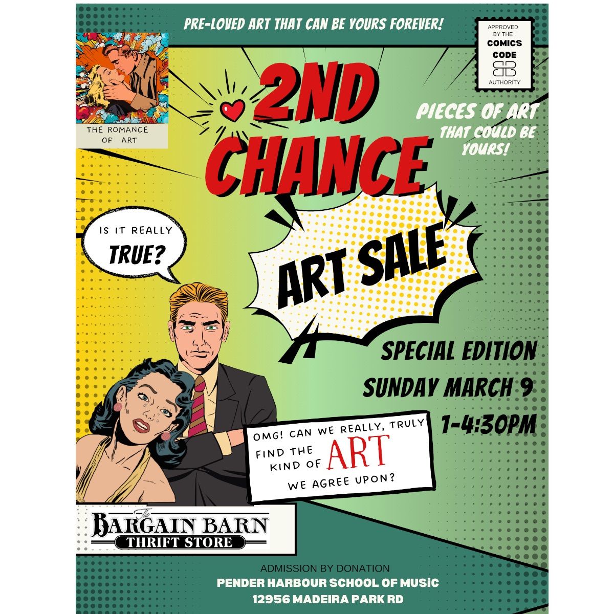 2nd Chance Art Sale at Pender Harbour School of Music 