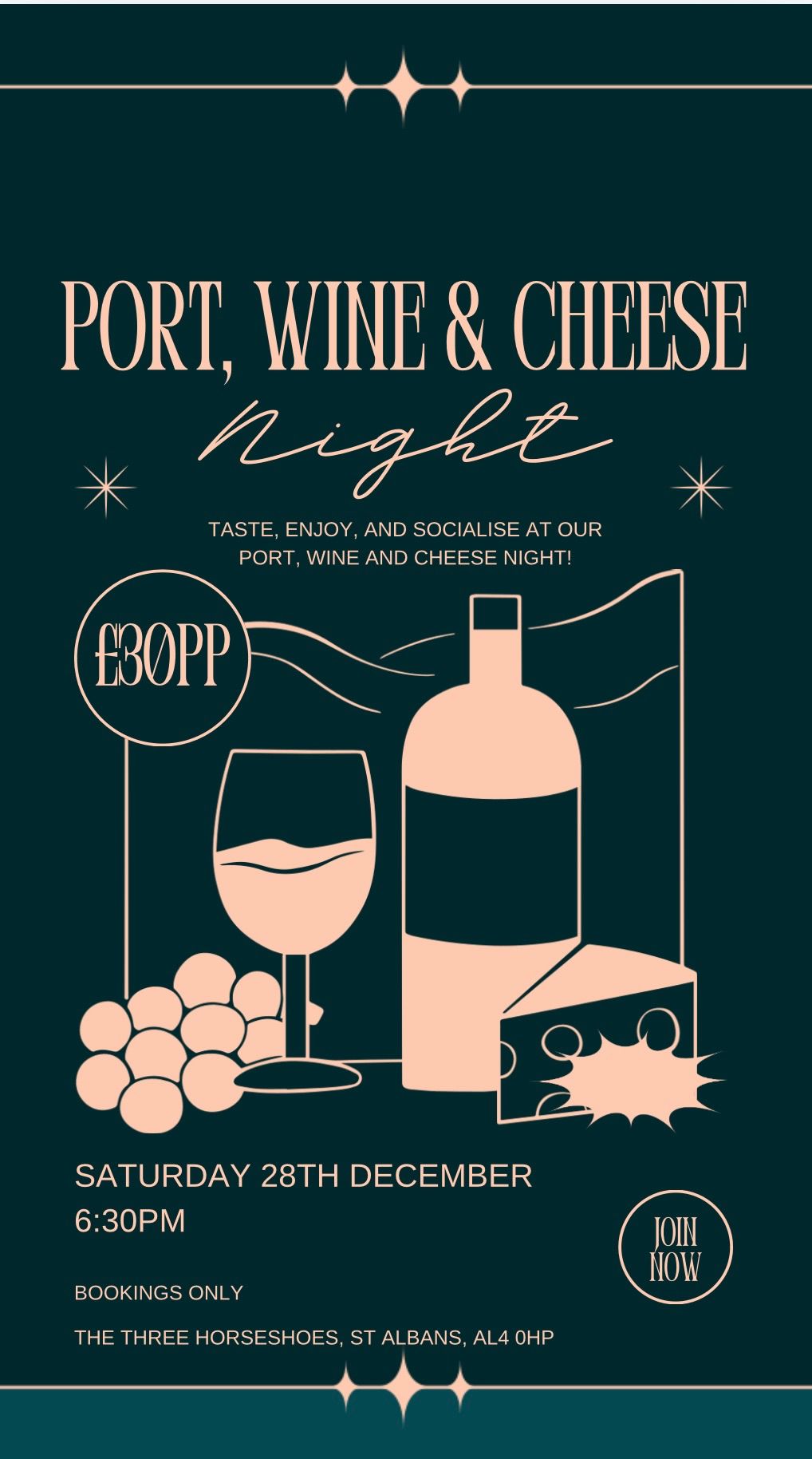 Port, wine & cheese night