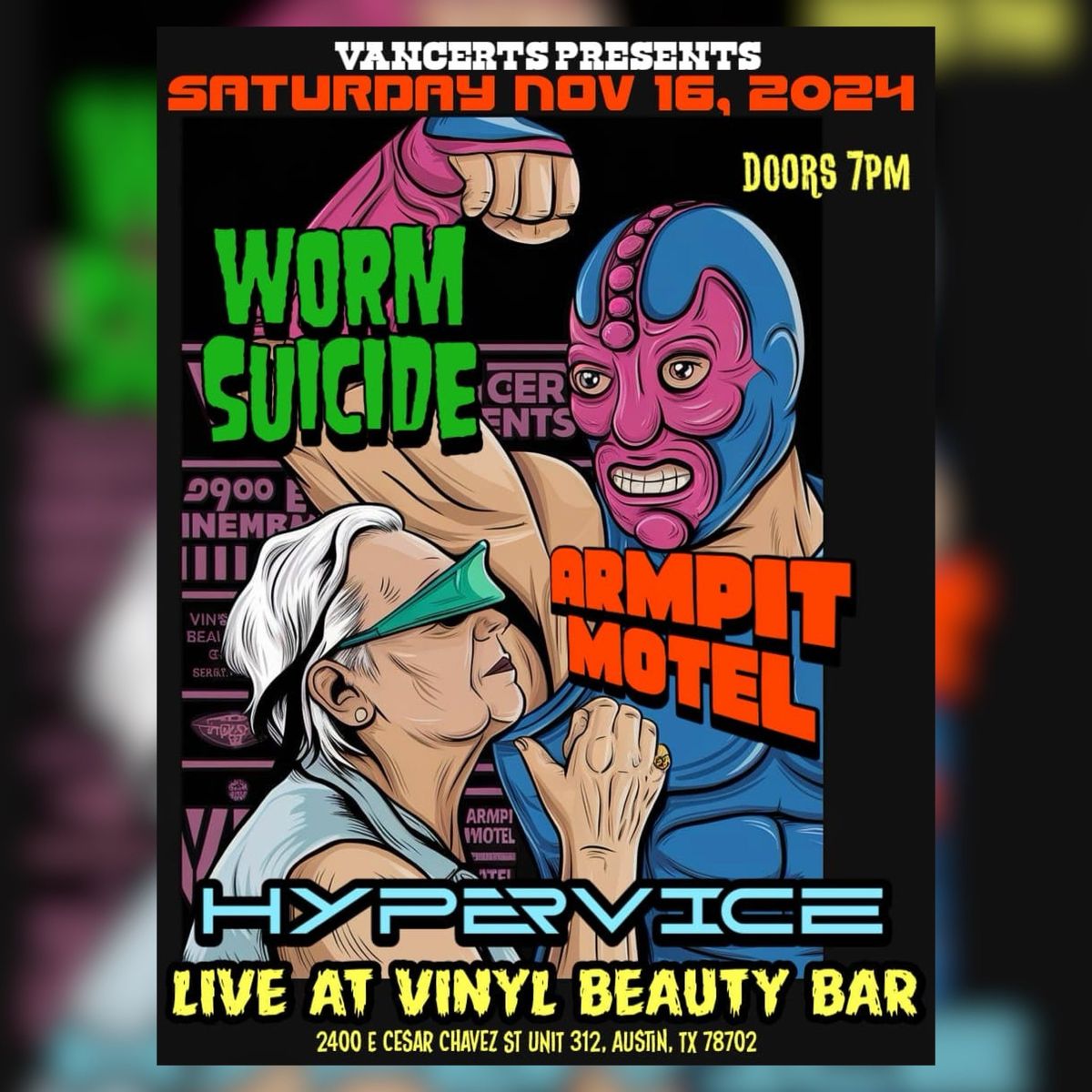 Vancerts Presents: Worm Suicide, Armpit Motel and Hypervice Live at @Vinyl Beauty Bar