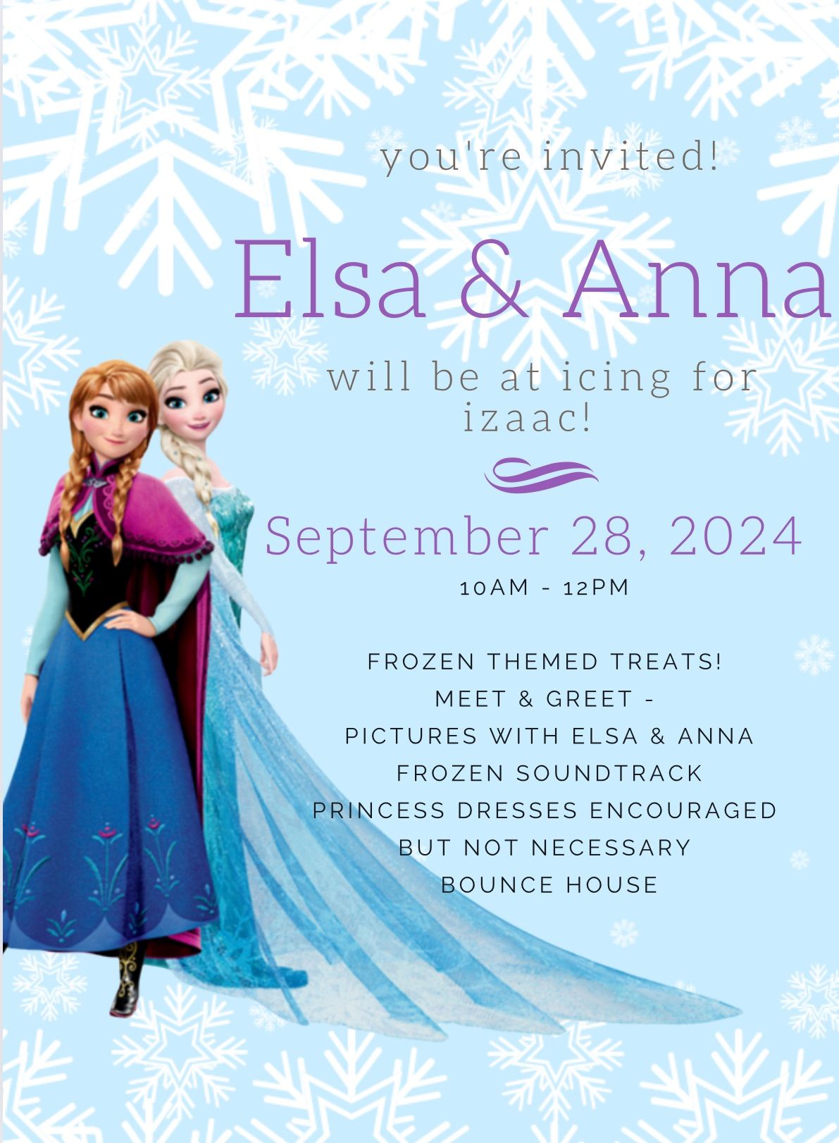 Elsa & Anna At Icing For Izaac 