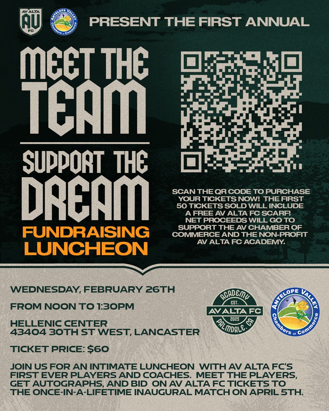 First Annual: Meet the Team, Support the Dream Luncheon