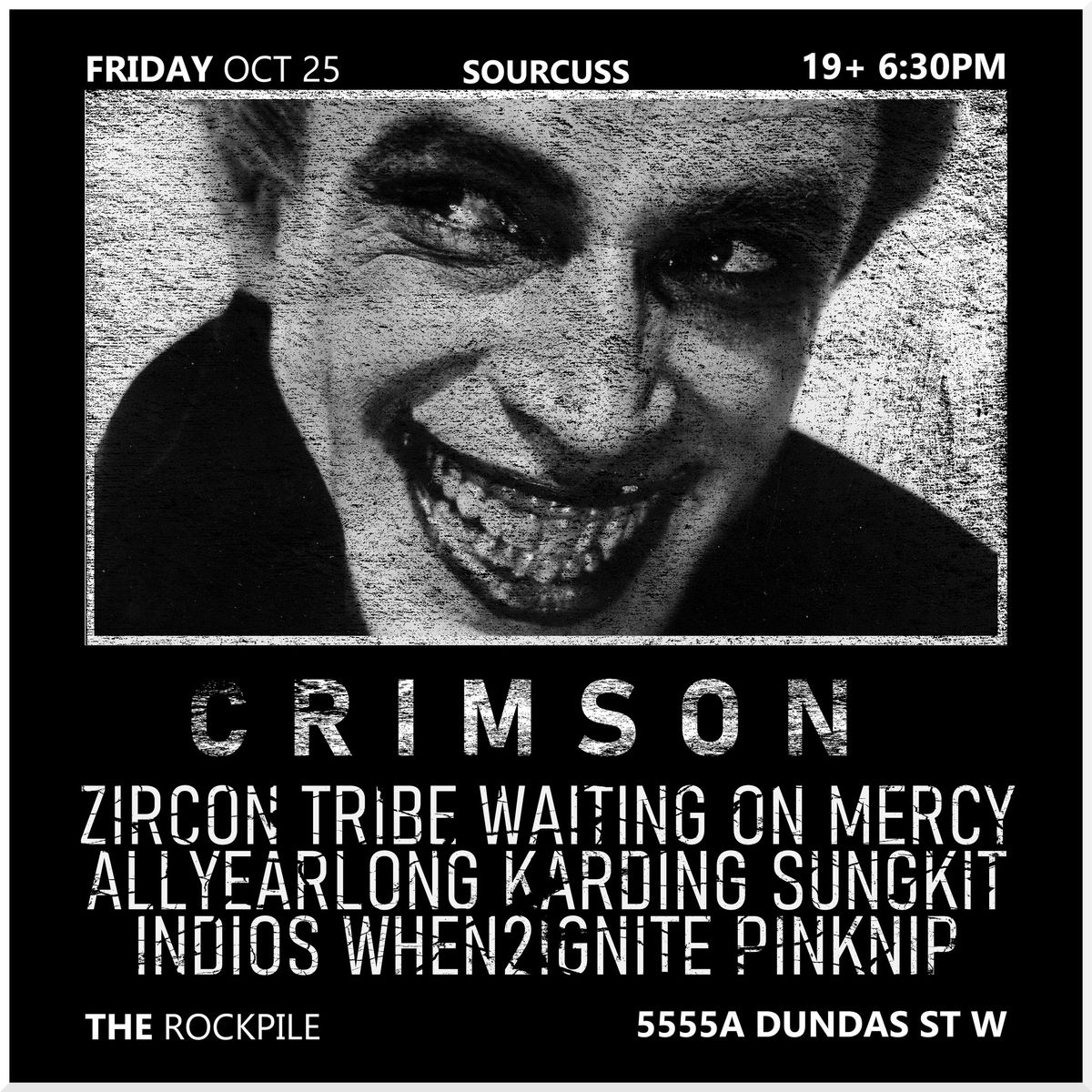 CRIMSON, ALLYEARLONG (BC), WAITING ON MERCY, INDIOS, WHEN2IGNITE