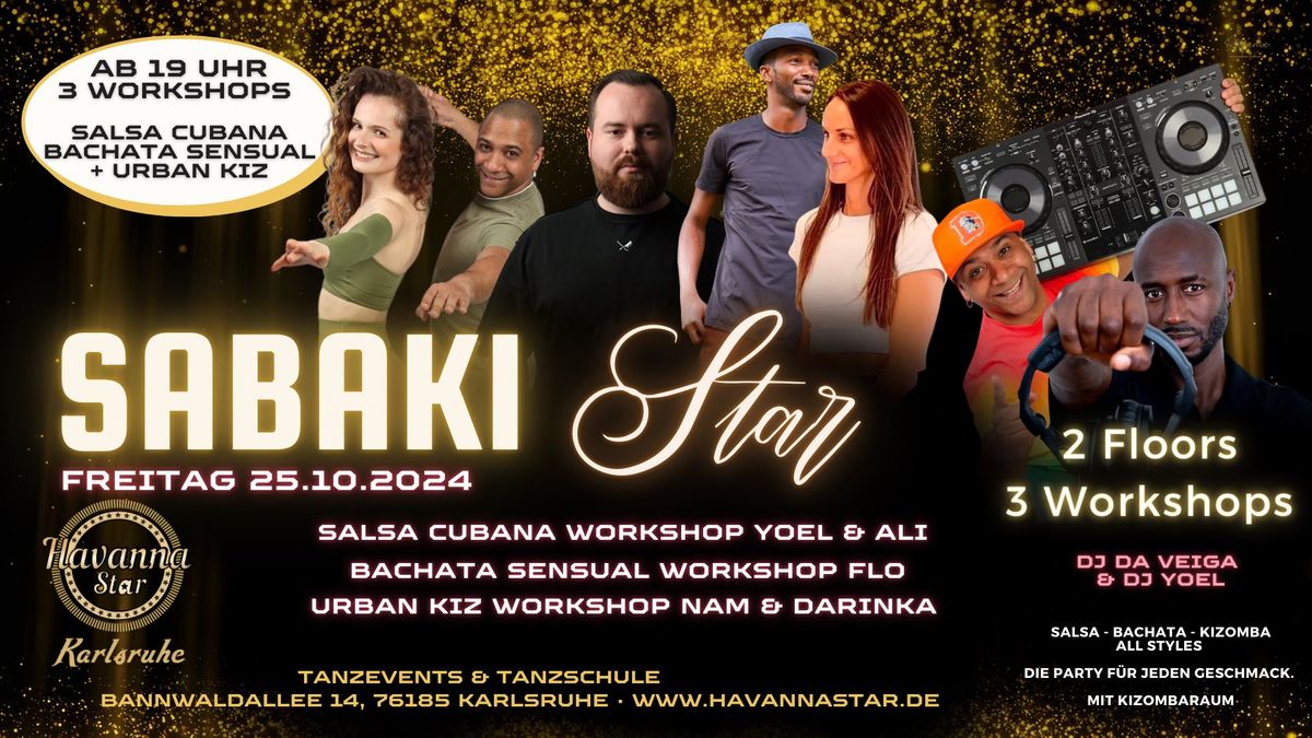 SABAKI Star mit 3 Workshops\u2b50\ufe0f2 DJ\u2b50\ufe0f Kizombaraum