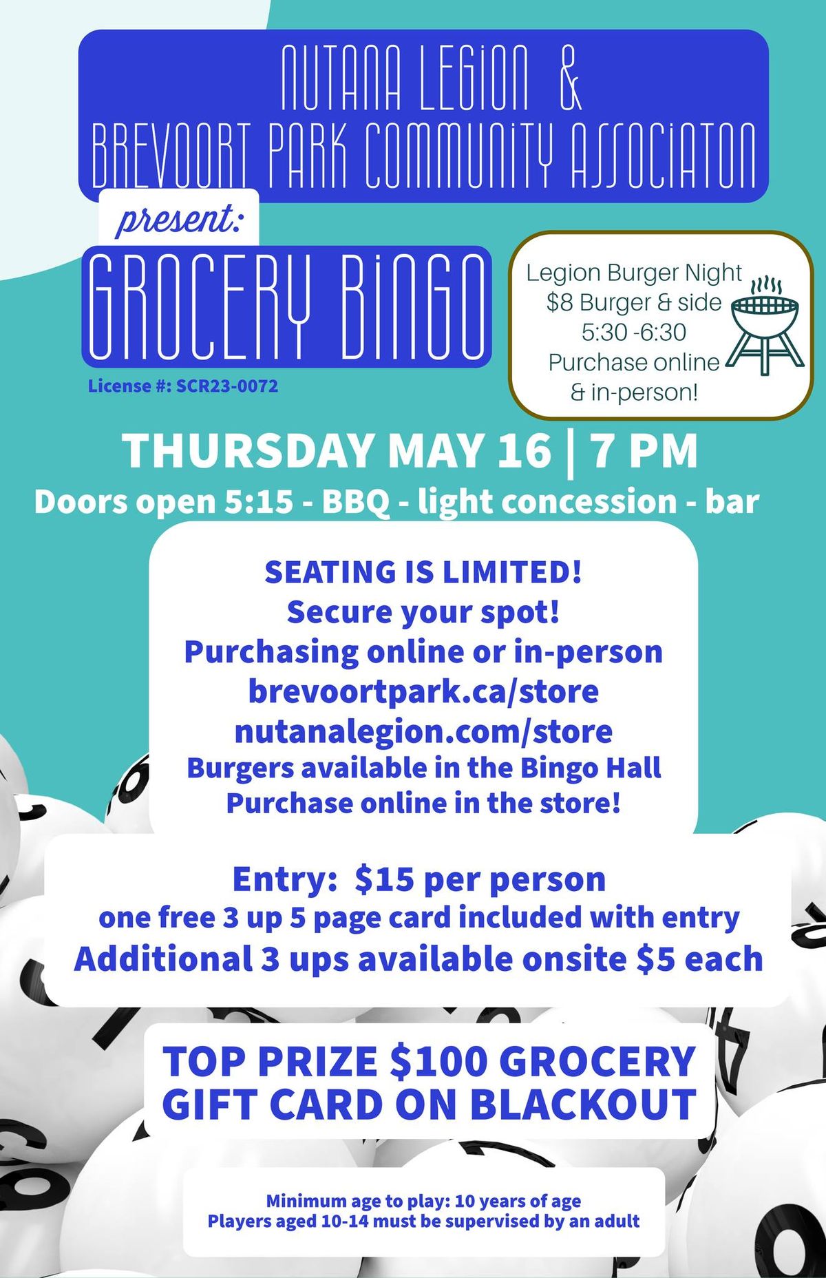 BPCA & Nutana Legion Grocery Bingo