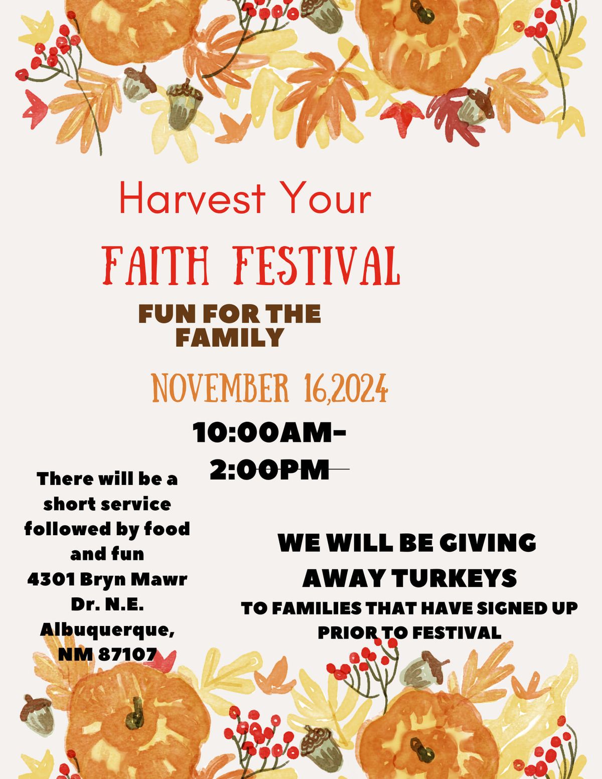 Harvest Your Faith Event