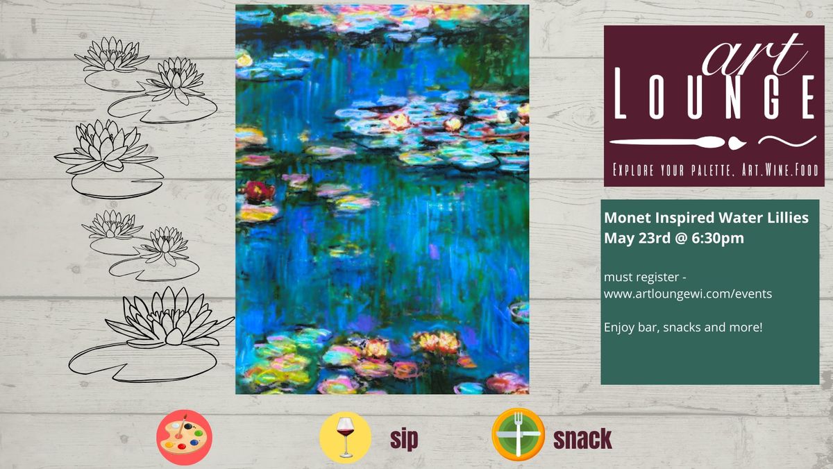 Paint & Sip Monet Inspired Water Lilies w\/Lindsay