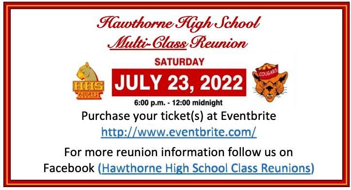 Hawthorne High School Multi-Class Reunion - 7\/23\/2022