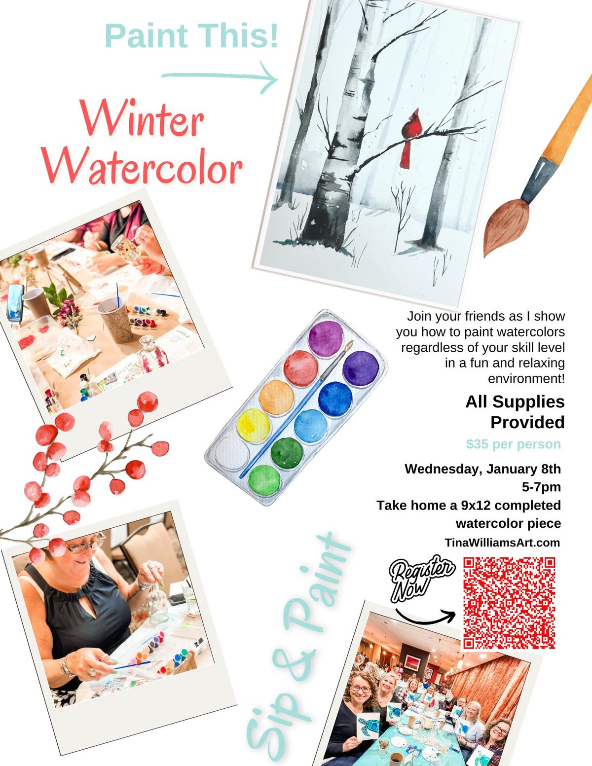 Sip & Paint with Tina Williams Painting - Link to sign up COMING SOON!