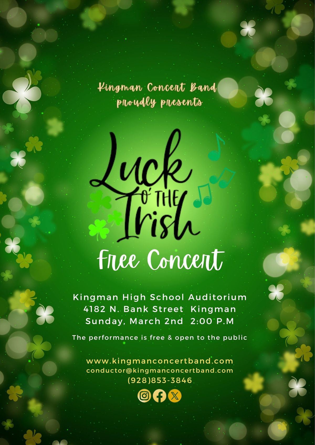 Kingman Concert Band "Luck of the Irish" Free Concert