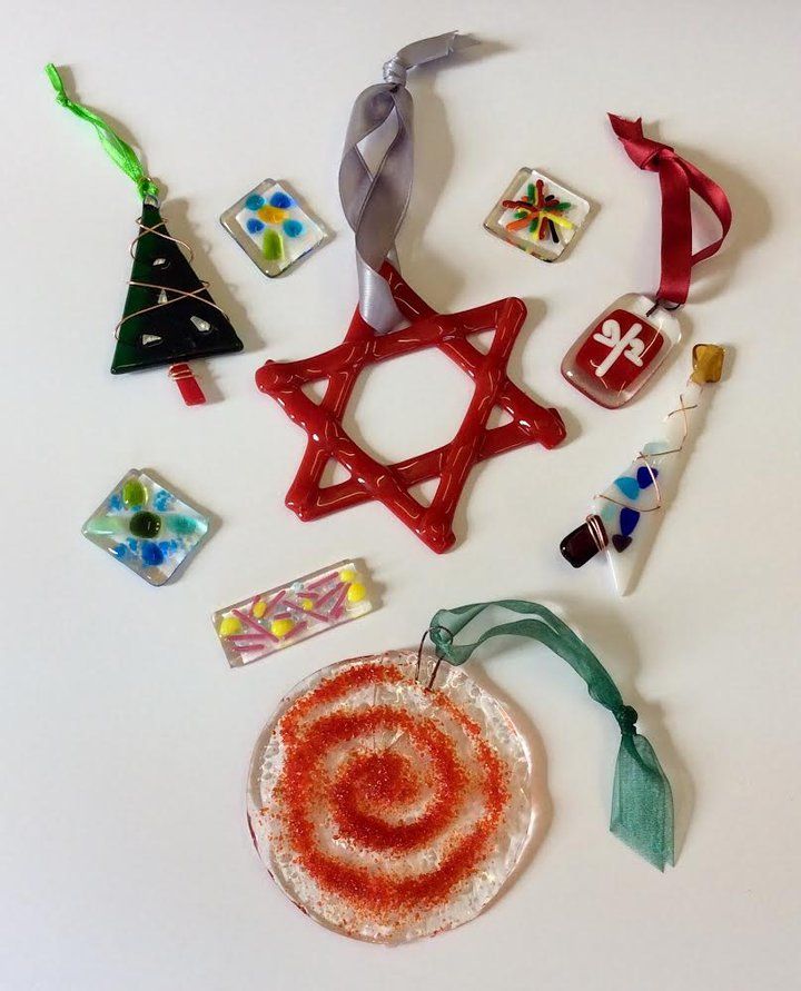 Fused glass Christmas decorations with Kimoci Glass