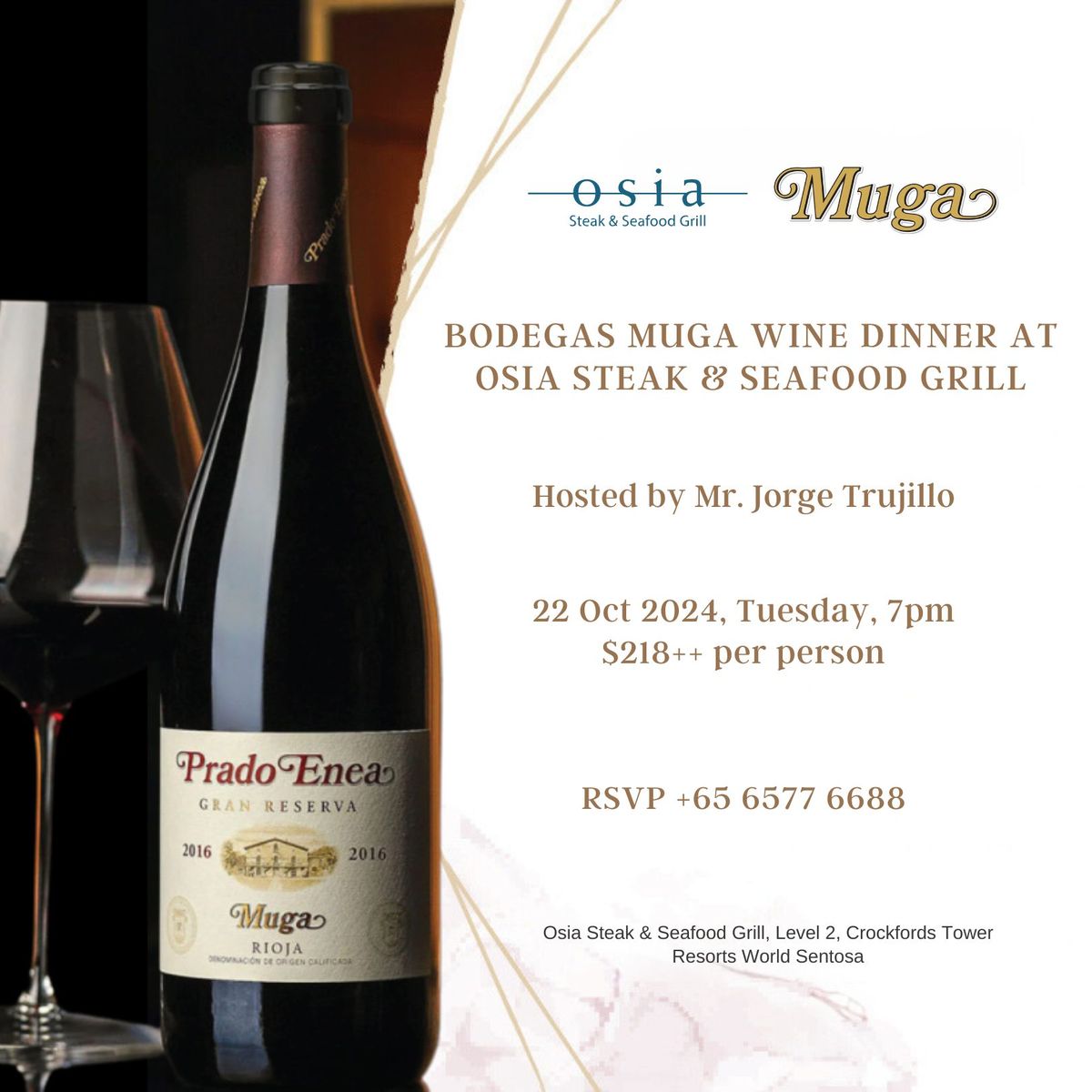 Bodegas Muga Wine Dinner @ Osia Steak & Seafood Grill