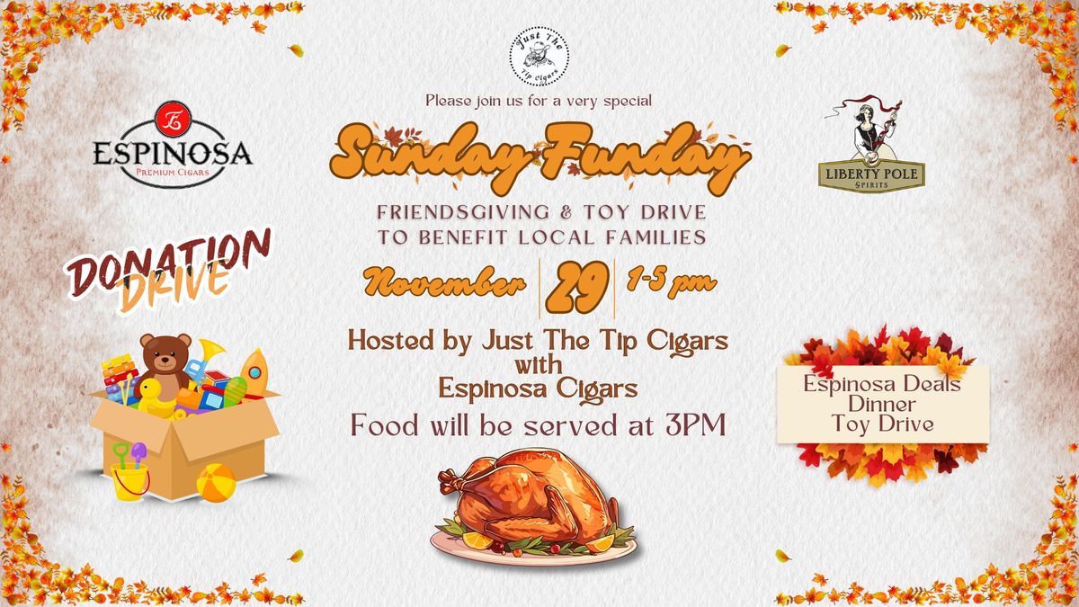 Join us for a special Sunday Funday on November 29 from 1-5 PM at Just The Tip Cigars! \ud83c\udf89