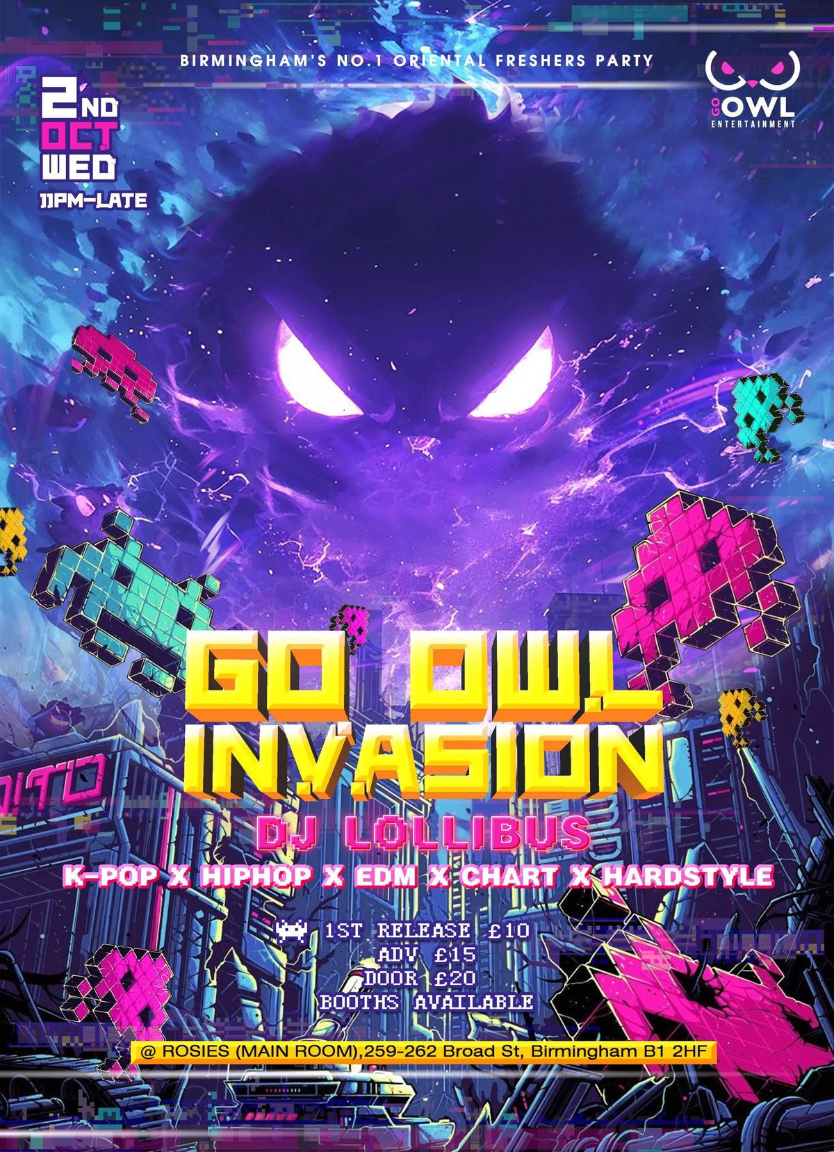 \ud83d\udea8 GO OWL INVASION : Midland\u2019s Biggest Oriental Freshers Party \ud83d\udea8