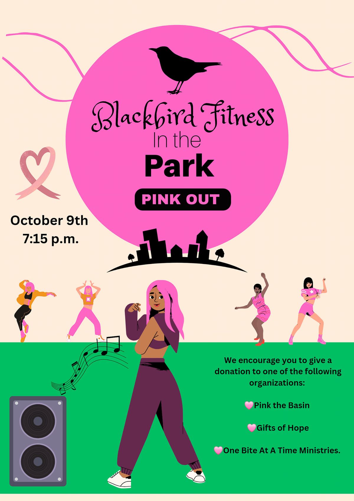 Blackbird Fitness in the Park-PINK OUT