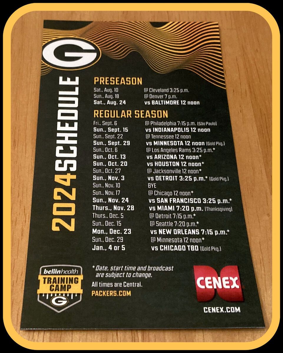 Green Bay Packers Preseason Game #1 (Date: TBD)