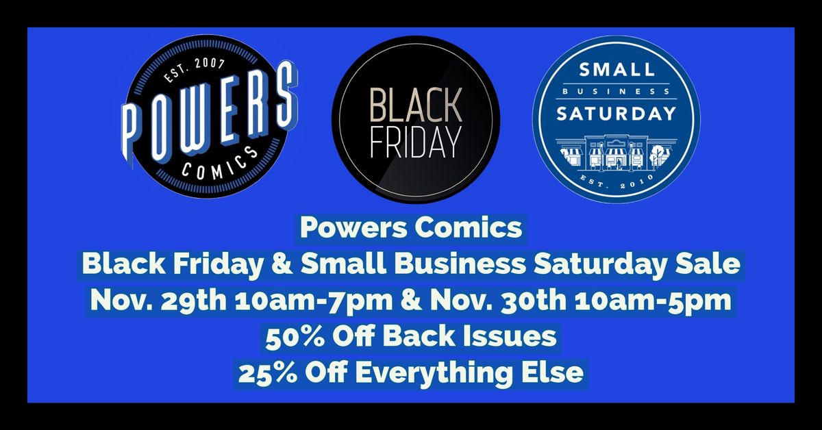 Powers Comics Black Friday Small Business Saturday Sale