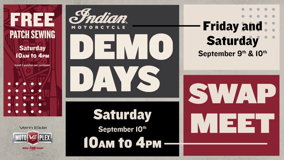 Indian Motorcycle Demo Days & FREE Swap Meet!