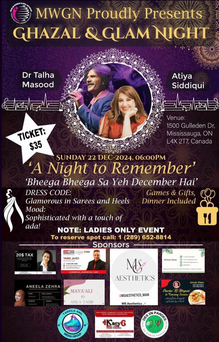 Ghazal and Glam Night - Ladies Only Holiday Party 