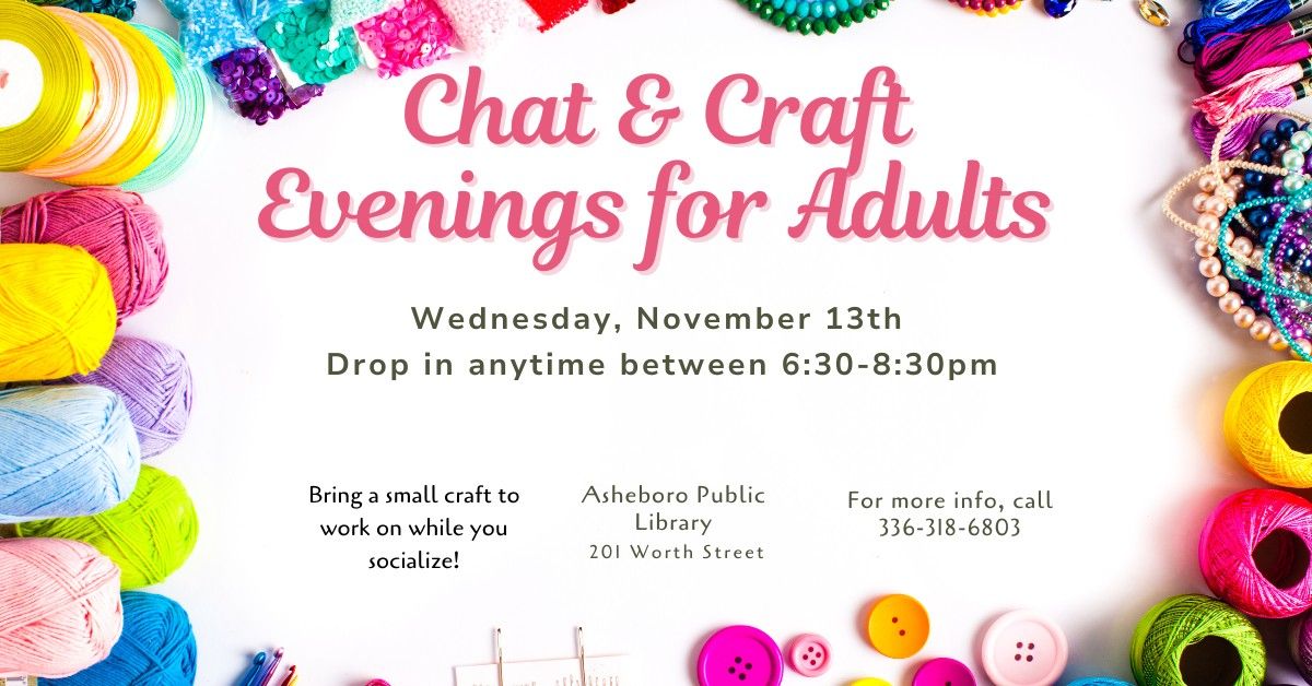 Chat & Craft Evenings for Adults