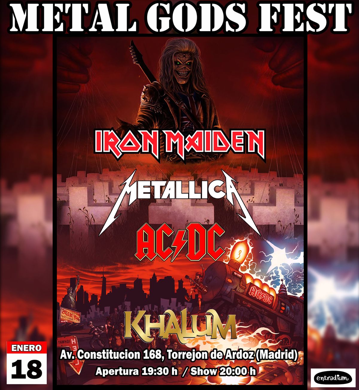 Tributo AC\/DC + Metallica + Iron Maiden Sala Khalum 