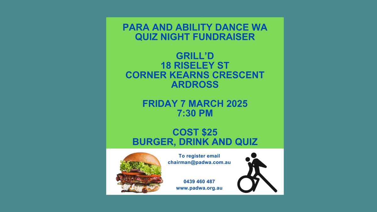 Grill'd Applecross Dinner and Quiz Night