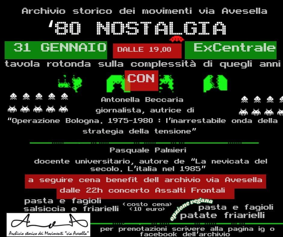 '80 nostalgia : tavola rotonda + cena sociale