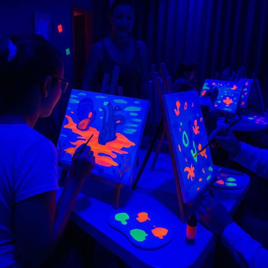 PINTA LUZ \u2013 Taller de pintura ne\u00f3n para ni\u00f1os y familias