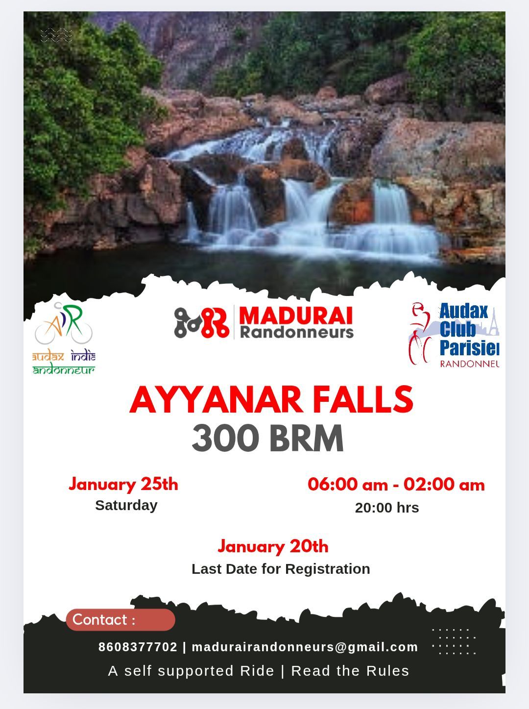 AYYANAR FALLS 300 BRM